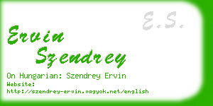 ervin szendrey business card